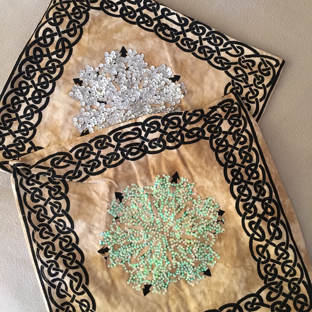Embellished Hand Sewn Tie-Dye Accent Pillows
